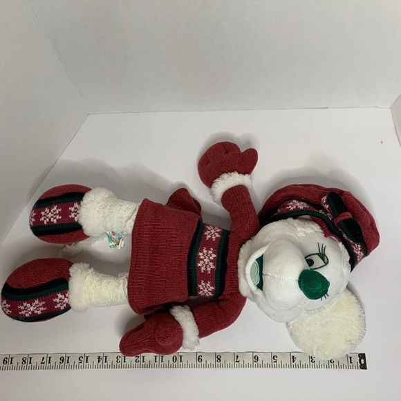 Disney Store Exclusive Winter Fun Christmas Minnie Mouse Plush Doll 18" - Picture 6 of 6